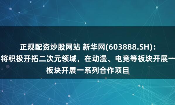 正规配资炒股网站 新华网(603888.SH)：下一步新华网将积极开拓二次元领域，在动漫、电竞等板块开展一系列合作项目
